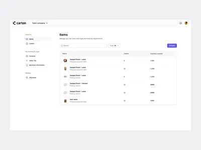 Caron/Items admin dashboard complex dashboard design desktop illustration landing light mode dashboard logo minimal packaging panel product product ui saas ui ui design uidesign ux ux design