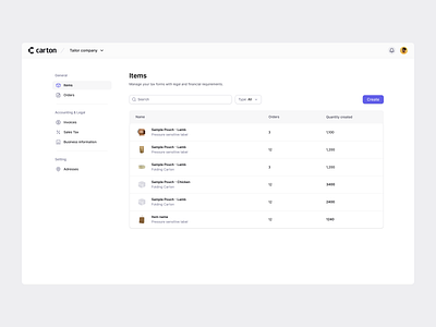 Caron/Items admin dashboard complex dashboard design desktop illustration landing light mode dashboard logo minimal packaging panel product product ui saas ui ui design uidesign ux ux design