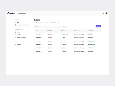 Orders clean ui component design system desktop illustration product product design product shots product ui saas table table dashboard table design uidesign
