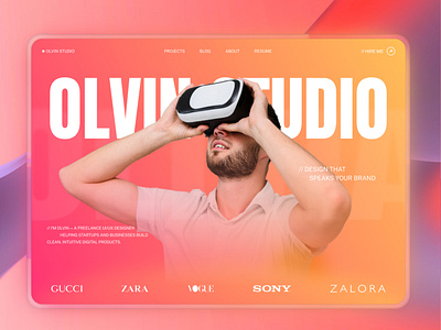 Creative Portfolio Website — Bold Gradient Studio Concept branding creative portfolio design dribbble trending figma gradient ui modern web design personal brand ui portfolio website studio landing page ui