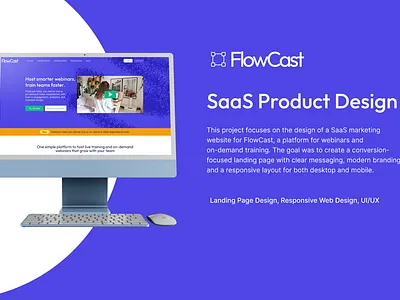 FlowCast – SaaS Landing Page Design in Figma figma landing page landing page design responsive design saas startup ui uiux ux design web design website design