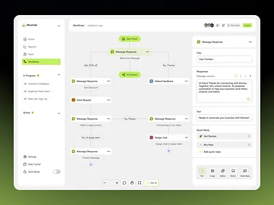 Atomie™ - AI Automation Dashboard ai agent dashboard ai app ai platform ui animation clean design dashboard dashboard ai app dashboard design interaction design interface minimalist ui motion graphics node editor saas design ui design ux design web app web application workflow builder