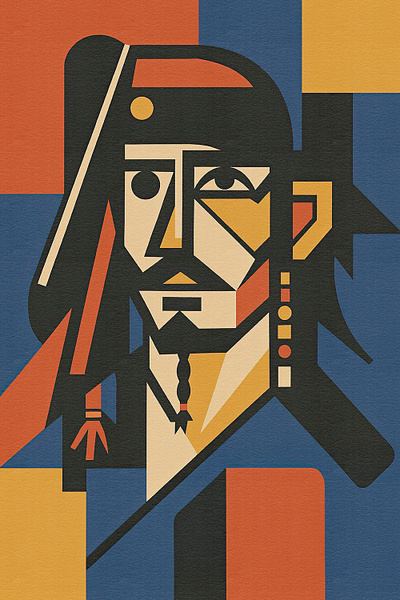 Geometric Icons: Bauhaus-Inspired Portraits bold colours collectible art prints