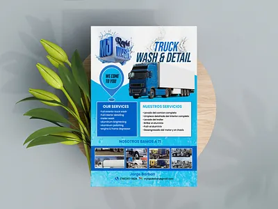 Truck wash and cleaning service flyer design logistic flyer truck cleaning truck detailing truck flyer truck wash