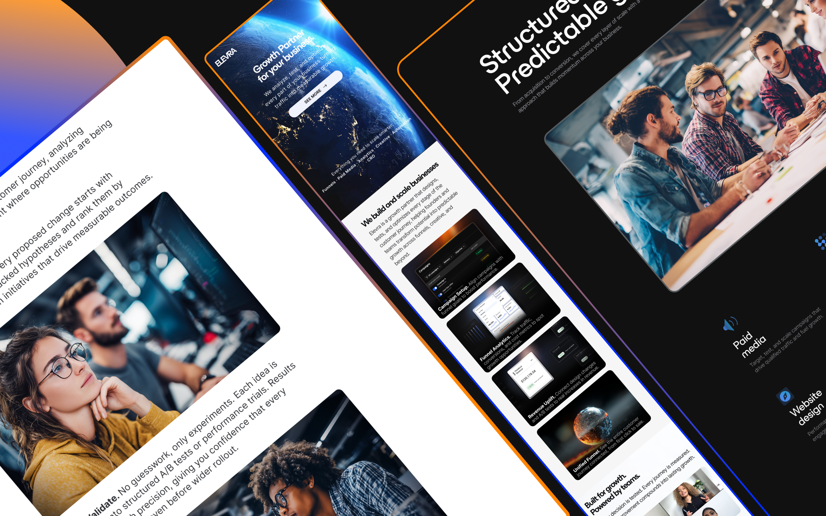 Elevra Growth Agency - Landing Page branding design figma illustration landing page landing page design responsive design saas startup ui