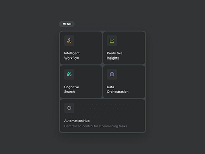 Menu UI Design ai color dark design dropdown expand flat graphic design grey icons menu minimal minimalism minimalist saas ui