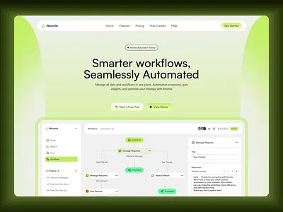 Atomie™ - AI Automation Website Design ai automation website design ai website animation b2bsaas branding logo dashboarddesign interface design landing page landing page design landingpage motion graphics saasui uiuxdesign web animation web design web interaction web3 webdesign website website design