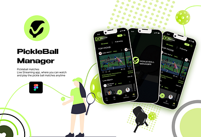 Live Streaming App - PickleBall Manager app app design brand design branding design design figma gaming gaming app graphic design illustration live streaming logo photoshop pickleball ui uiux user experience user interface vector