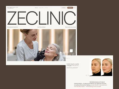 Home page for a cosmetology clinic beauty beauty salon cosmetology design first screen ui ux web design