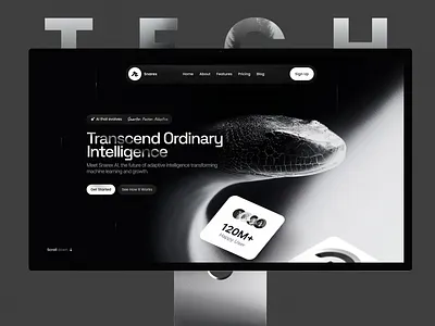 Tech Startup web header dark design landingpage minimal startup tech ui ux web webdesign website