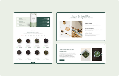 Brewtopia for Brandshark - An Organic Tea Website clean ui figma organic tea prototype redesign webdesign website