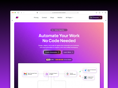 Autonomus – SaaS Landing Page ai landing page landing page landing page design saas landing page saas landing page design web design
