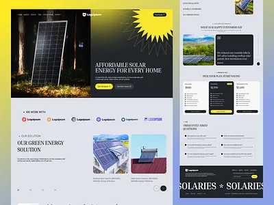 Solar Energy Landing Page app design clean concept energy graphic design green tech landing design landing page minimal solar solar energy solar energy home solar panel sustainable ui ui designer ui ux design ux web design web flow