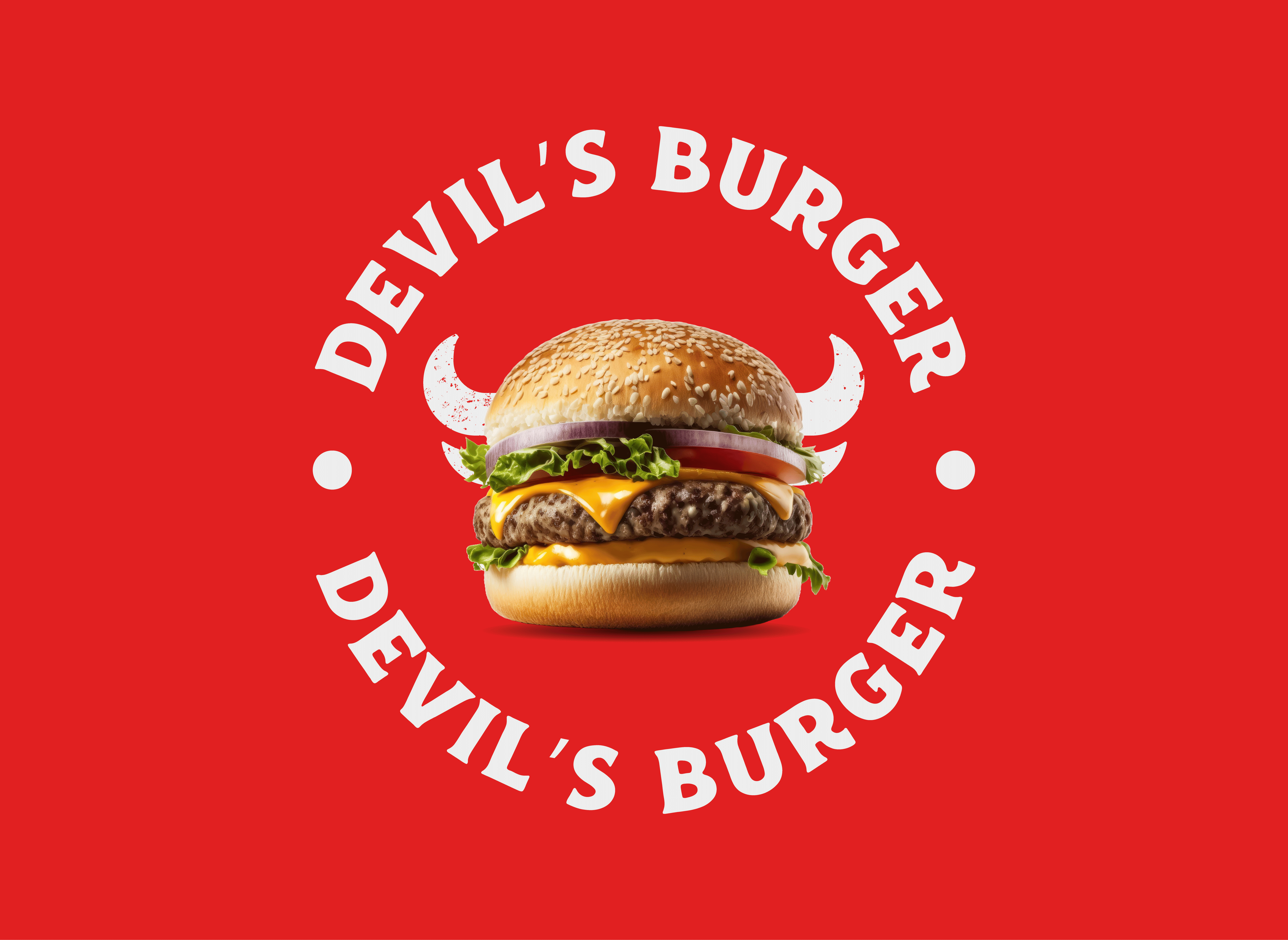 Devil's Burger Fast food Logo burger logo fast food logo food lover restaurant logo branding street food