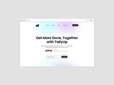 TallyUp - Waitlist Design creative design design hero design landing page design saas landing design saas landing page saas waitlist page ui ui design waitlist waitlist page design waitlist page ui website design website designer