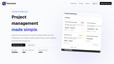 Flowstack figma graphic design hero section landing page ui ux