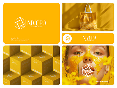Nivora Cosmetics/Skin Care Logo And Branding. animation beautylogo brandidentity branding cosmeticslogo creativelogo fashionlogo graphic design logo logodesign minimal logo munna munpixel nivora organic organic skin care skincare logo ui visual identity