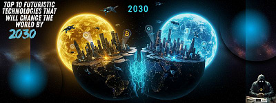 2030 — A Glimpse into the Future 2030 artificial intelligence futurism futuristic design innovation metaverse quantum tech robotics space exploration ui concept