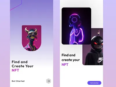 NFT onboarding aes aestethic foun founder gradi product design ui
