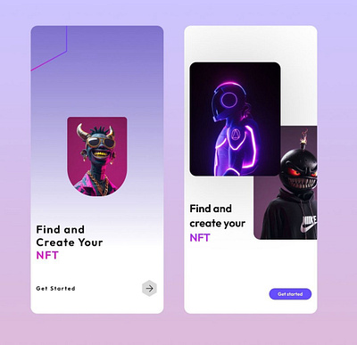 NFT onboarding aes aestethic foun founder gradi product design ui