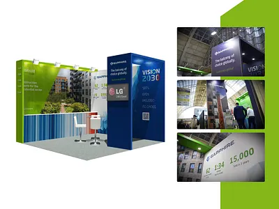 Sapphire Balconies: Build Stands booth branding event expo graphic design marketing print stand vector
