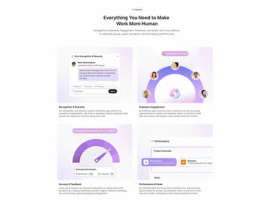 HR Platform: Recognition, Engagement & Performance Dashboard bento dashboard dcsc design employee engagement feature goals hr hr platform illustration landing page performance product design saas ui illustration uiux web app web design web design bento