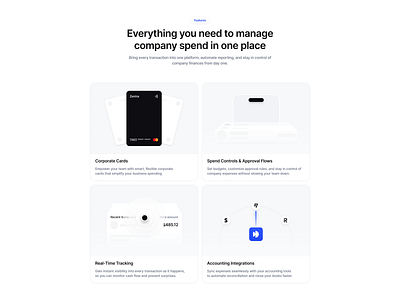 Finance Management Platform: Corporate Spend Dashboard bento bento illustration dashboard dfs feature finance fintech fintech platform illustration landing page management product web saas saas landing page saas template saas web design uiux web design web design feature web design template