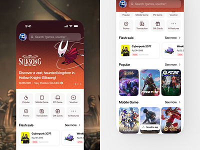 🎮 TopWave - Modern Game Top Up Platform app app design clean game game top up silksong ui uiux