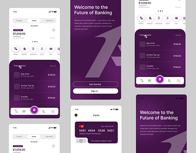 First Atlantic Bank Mobile App UI branding design graphic design typography ui ux