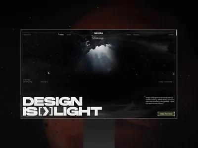 Homepage Nexora Studio animation concept desktop framer futuristic gsap studio ui uiux web design website