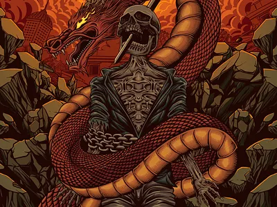 " ANGER " DARK ART ILLUSTRATION album cover apparel design brandidentity branding clothing design darkart design poster digital art drawing graphic design horror illustration poster skull