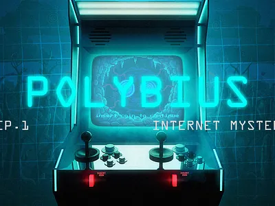 Polybius – Horror Internet Mystery Thumbnail arcade arcade game arcade horror creepy design glitch effect graphic design horror horror thumbnail internet mystery mystery thumbnail neon cyan nexpo polybius retro retro horror scary thriller thumbnail youtube youtube thumbnail
