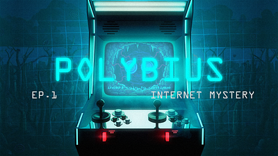 Polybius – Horror Internet Mystery Thumbnail arcade arcade game arcade horror creepy design glitch effect graphic design horror horror thumbnail internet mystery mystery thumbnail neon cyan nexpo polybius retro retro horror scary thriller thumbnail youtube youtube thumbnail