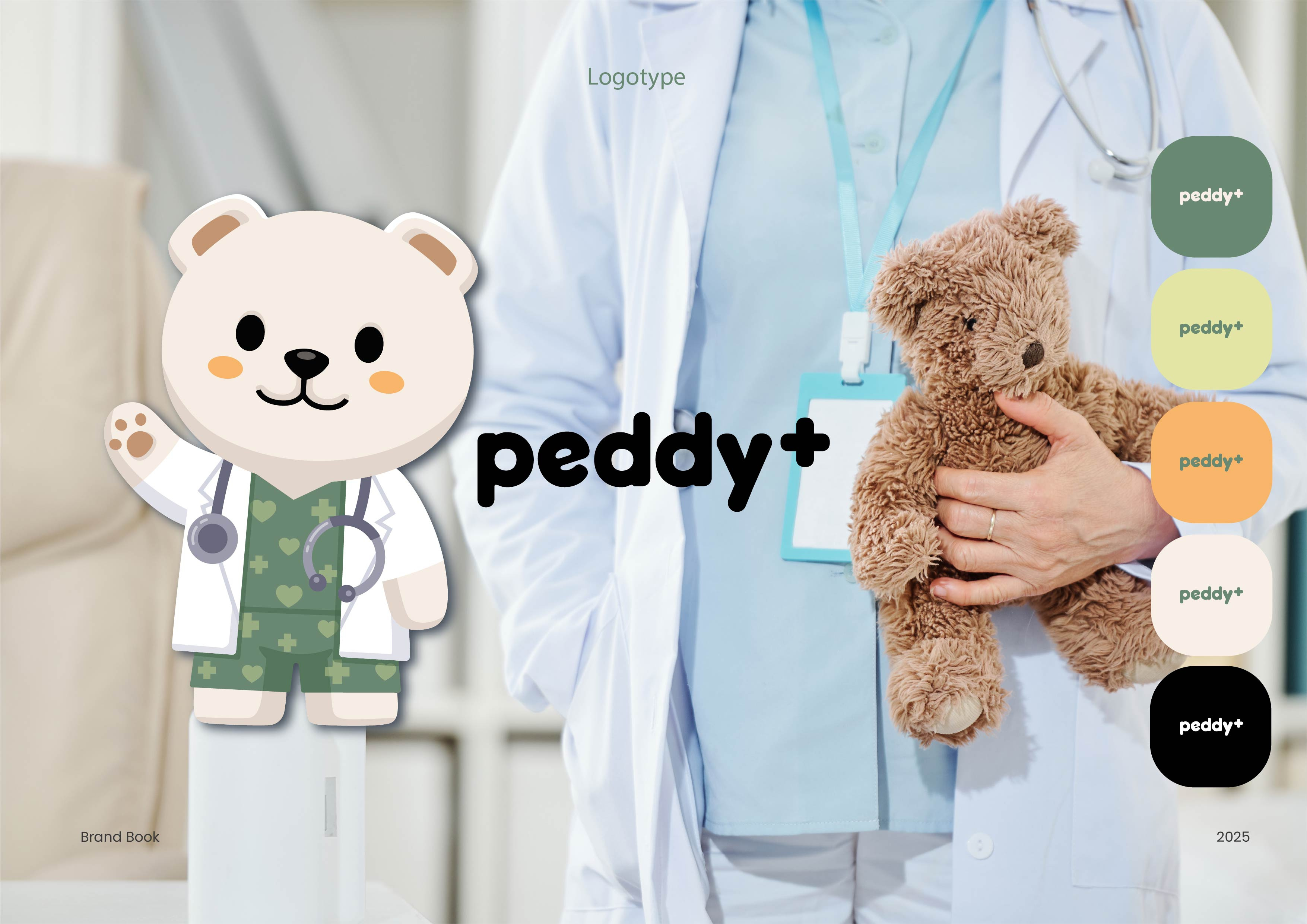 Peddy Plus Medical Kids Clinic Mascot Logo animal cartoon animal logo bear logo brand look branding cartoon cartoon logo clinic logo cute bear cute cartoon cute logo health logo hospital logo illustration logo mascot brand mascot cartoon mascot logo medical mascot vector logo