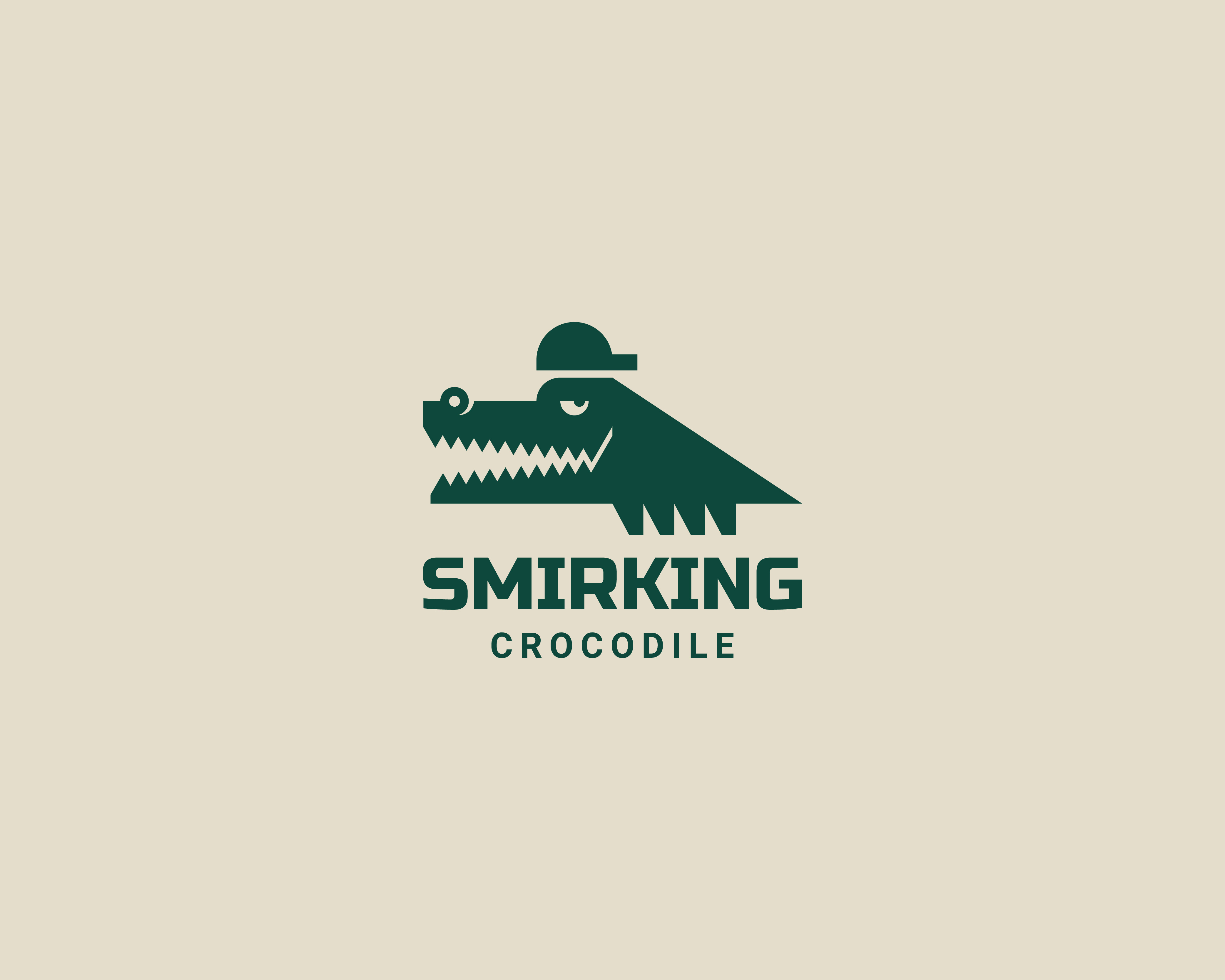 SMIRKING CROCODILE LOGO adobe illustrator brand identity branding crocodile crocodile logo design fashion geometric graphic design illustration logo logo design simple vector visual identity