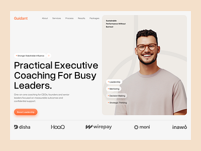 Executive Coaching Website Design | UI/UX Design business coach business consulting coach landing page coach website consulting coach executive coach leadership coach modern ui personal branding trainer trend2025 ui design uiux design