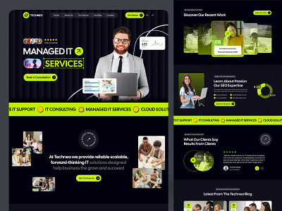 IT Solutions & Technology Website branding design digitalagency homepage illustration it it partner it solution website itagency landing page solution technology technology website trending gradient ui uiux web design web design fleexstudio webdevelopment website
