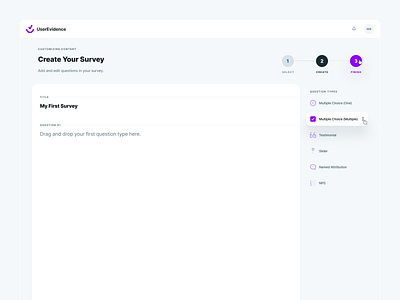Survey Builder Mid-Fidelity Wireframe app b2b builder desktop drag and drop flat form hover input minimal saas simple survey text ui ux web wireframe