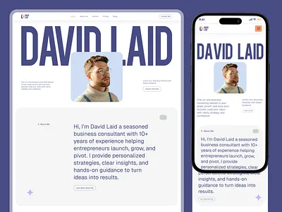DAVID LAID - Personal consulting Website businessconsultan david laid design landing page modernwebdesign personal consulting website personalbranding portfoliowebsite responsivedesign ui ui design ux ux design web design website