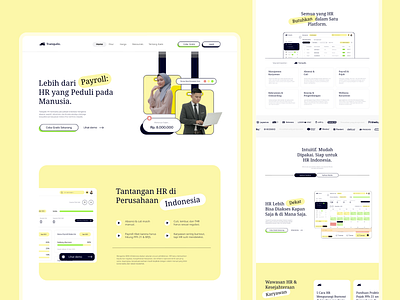 Tranquilo (Landing page) — HR & Wellness Simplified app bento grid branding hr interface landing page logo management minimalist orange playful retro saas software as a service ui ui ux visual identity website y2k yellow