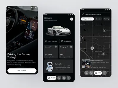 Zyra EV – Futuristic Electric Vehicle App UI automative automative apps car design detail page homepage map design maps mobile app mobile design modern design onboarding ui uidesign uiux ux uxdesign vehicle vehicle app website