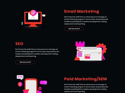 Wiredmessenger | services section illustration modern motion graphics ui