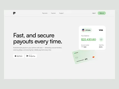 Fintech Landing Page app design fintech interface payment service ui web