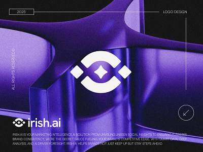 Letter i, Eye - Sparkle - Logo for an Ai Marketing Intelligence ai driven foresight ai logo ai logo design analysis logo app icon artificial intelligence creative logo data analysis logo design letter i logo marketing logo modern logo moodboard logo saas logo sparkle startup logo design tech technology visual logo