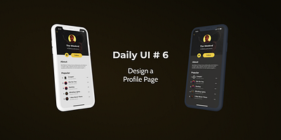 Profile Page artist profile daily ui mobile profile page ui ui design user profile