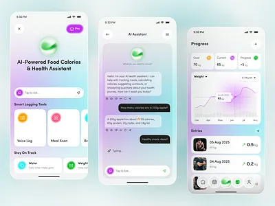 AI-Powered Health & Calories Tracking App ai ai app ai chatbot ai powered app design calories calories tracker app chatbot daily health tracker fitness app fitness tracker mobile mobile app nutrition nutrition tracker wellness wellness app workout tracker