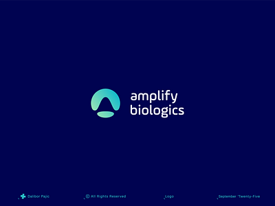 amplify biologics | biotech logo a b c d e f g i j k l m n biology brand branding dermatology genetics geometry graphic design health logo medical minimal modern monogram o p q r s t u v w x y z organic research science skin tech