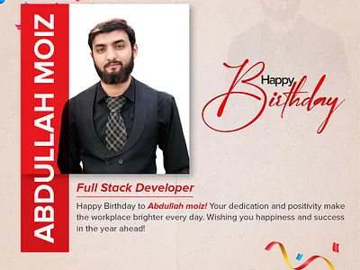 Happy Birthday Abdullah Moiz – Creative Celebration Post branding graphic design logo ui