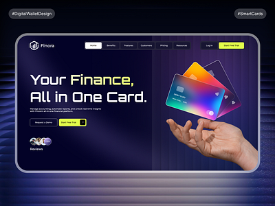 💳 Finora : All-in-One Smart Card card manager digital banking digital card finance finance manager finance tech finance web ui financial ai fintech landing page modern ui responsive design ui ui design uiux design ux web design