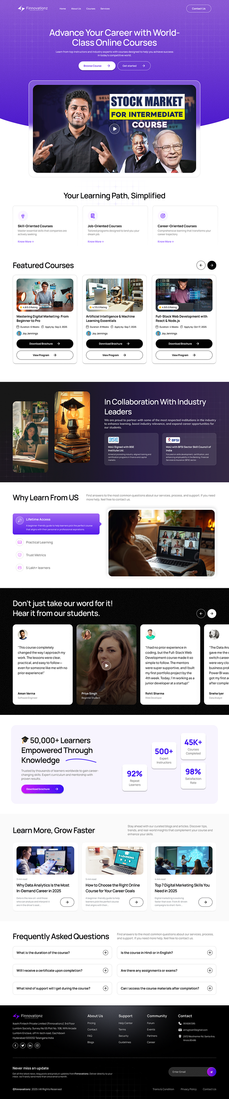 Online Stock Market Course Platform – UI/UX Design by Anupam Ghosh on ...